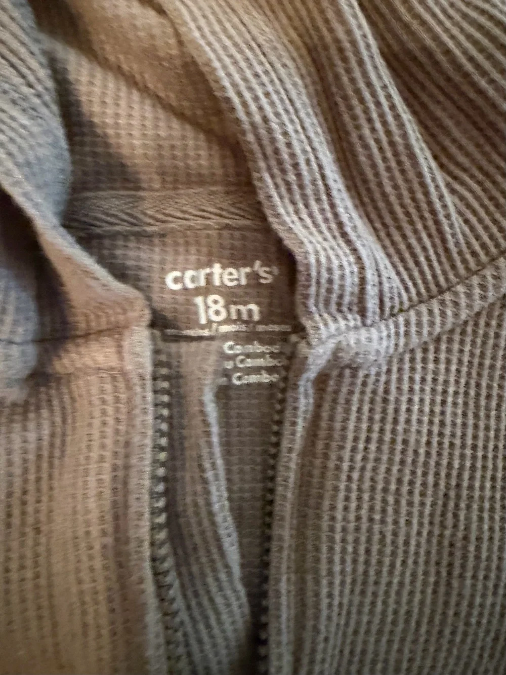 Carter's Brown Ribbed Hooded Footie with Ear Details